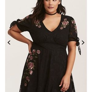 Torrid Runway Collection black floral dress